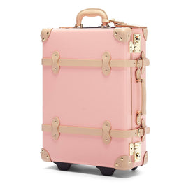 Angled product view of the carry-on Correspondent fibreboard suitcase in pink