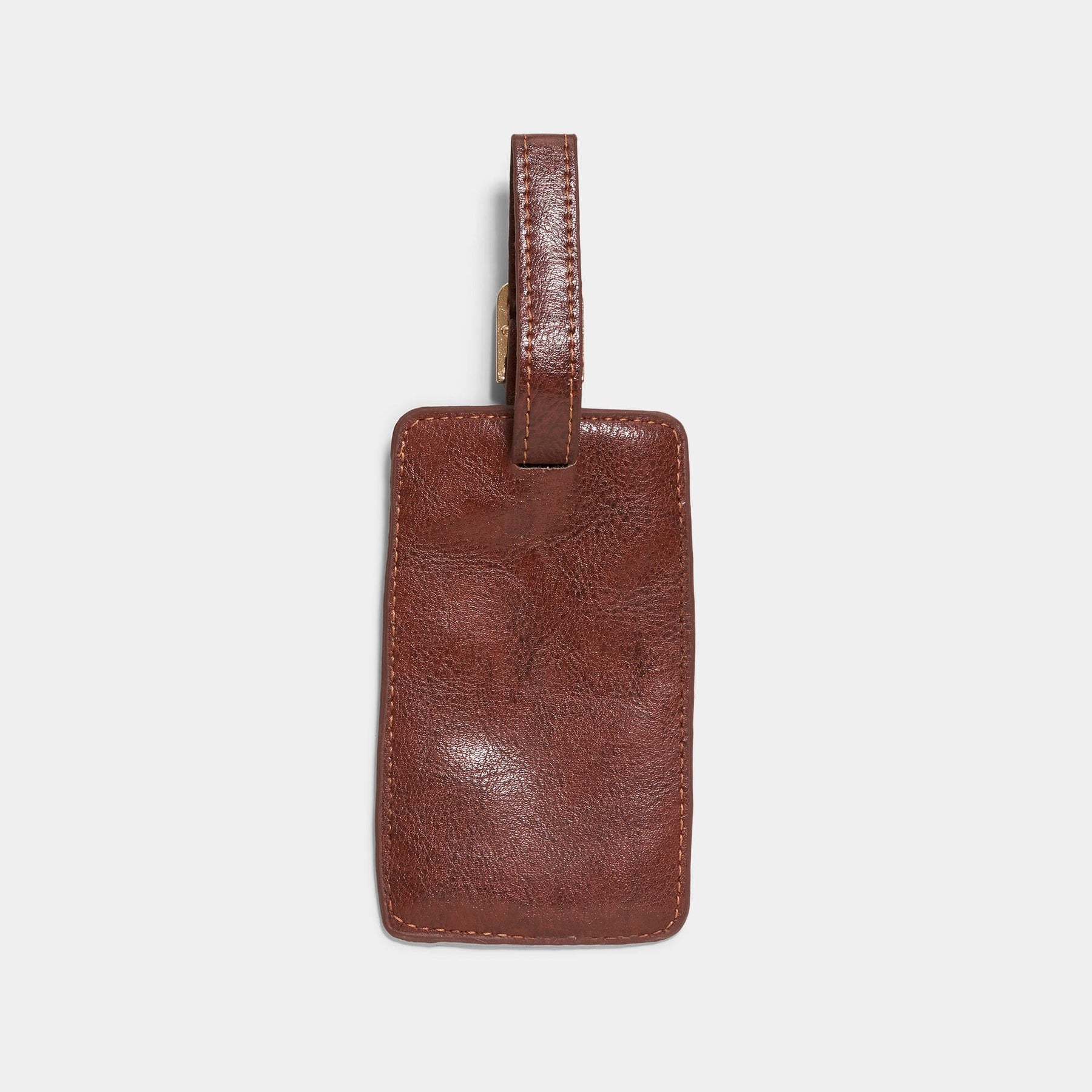 Brown Vegan Leather - Luggage Tag