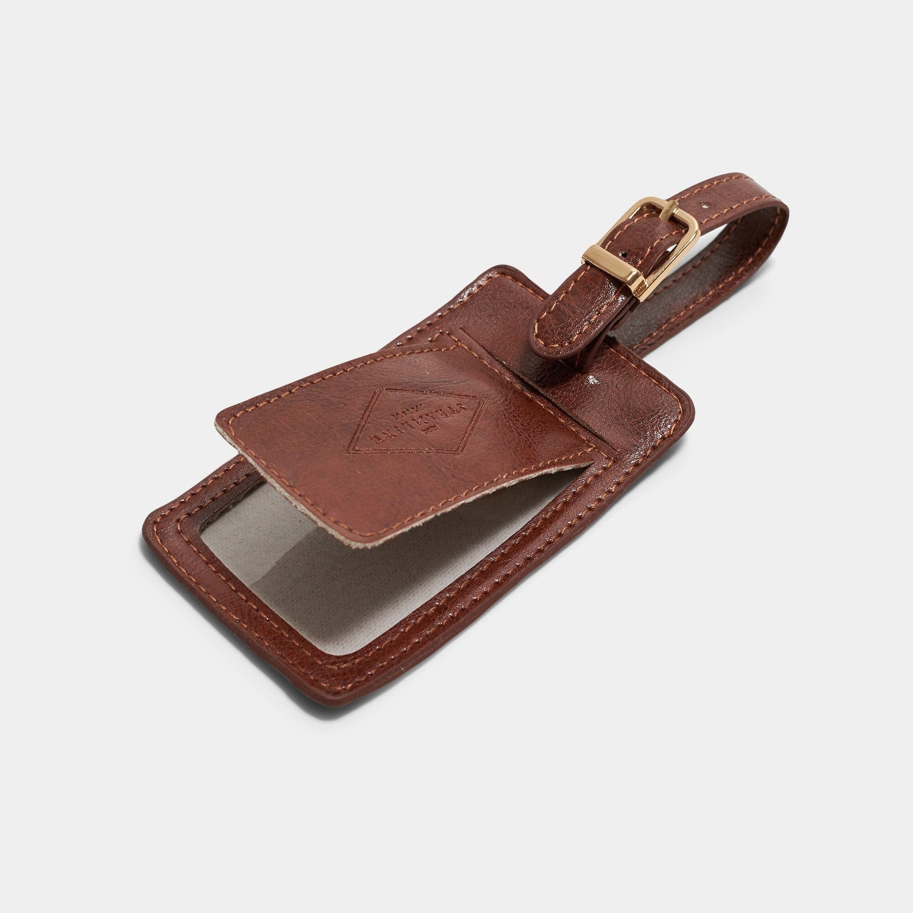 Brown Vegan Leather - Luggage Tag