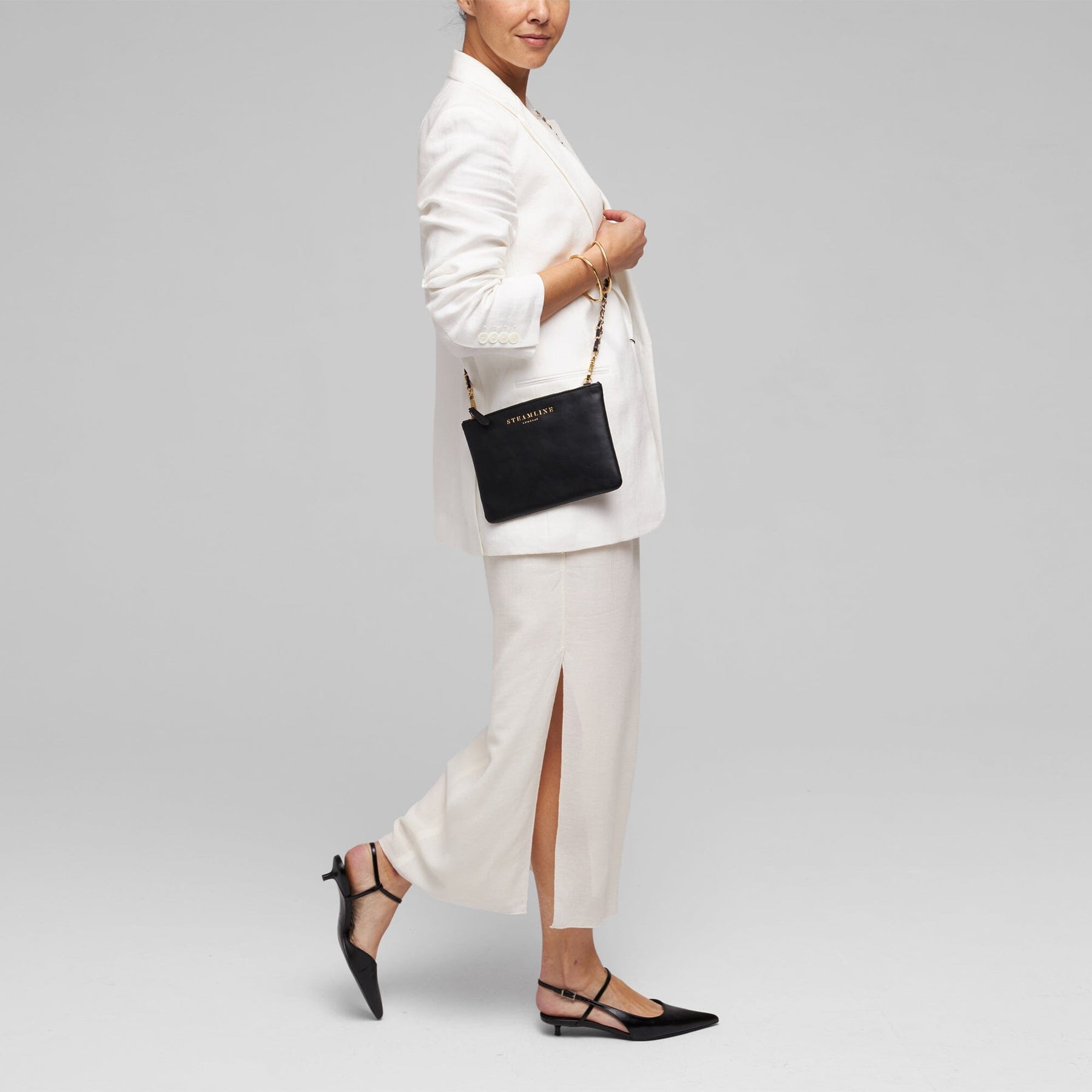 The Navigator - Black Crossbody Clutch