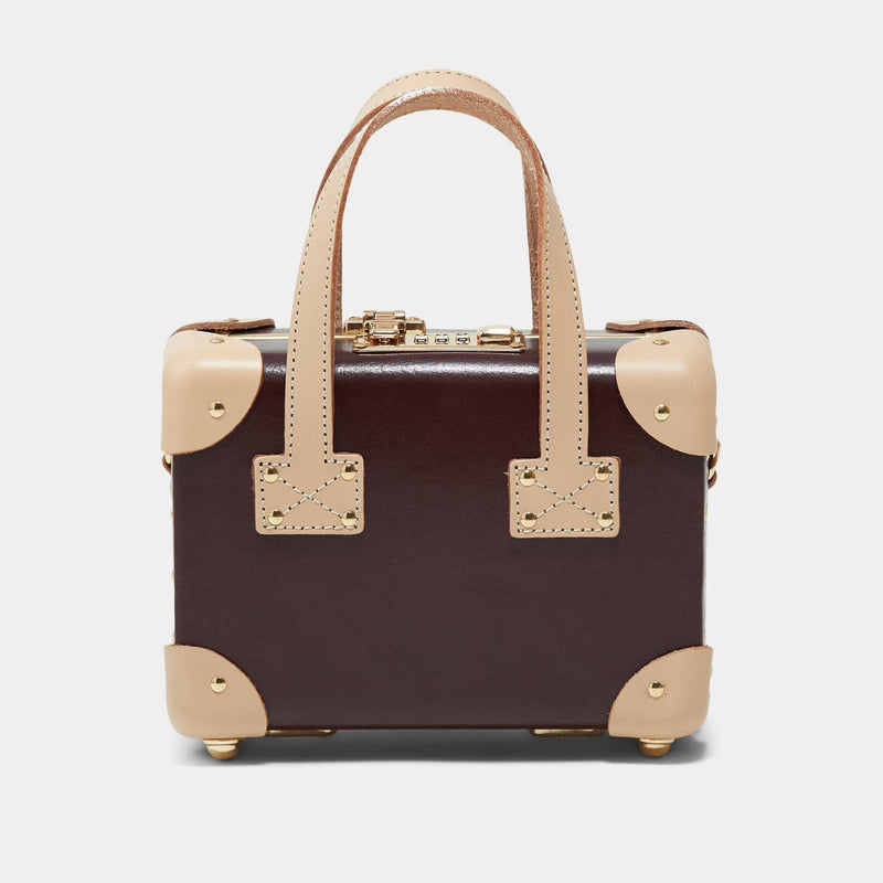 Product view of the mini Architect leather handbag in burgundy