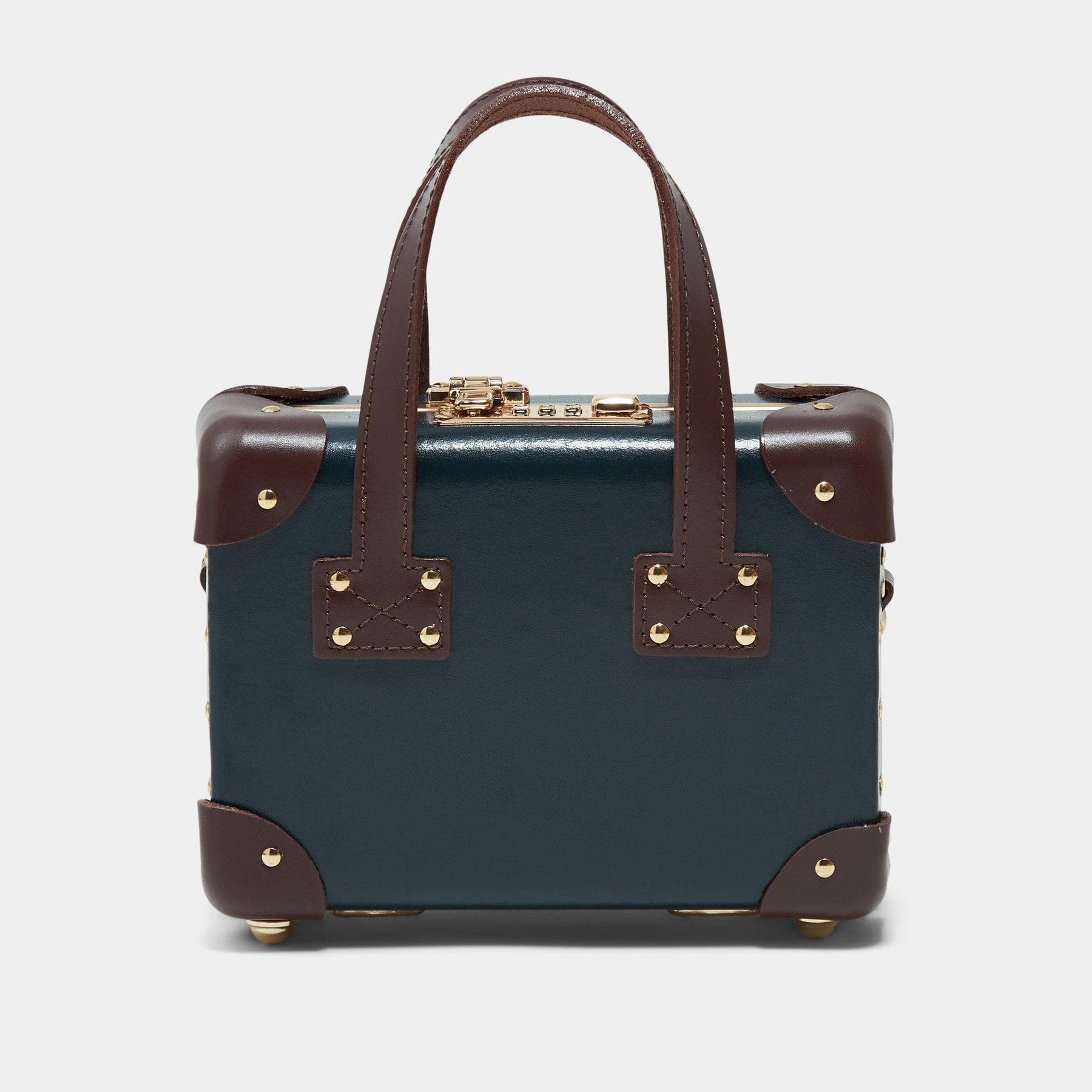 Product view of the mini Architect leather handbag in navy