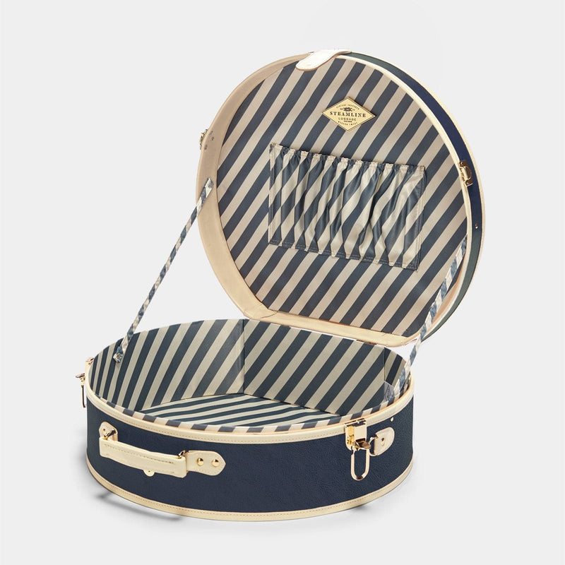 The Entrepreneur - Navy Deluxe Hatbox Hatbox Deluxe Steamline Luggage 