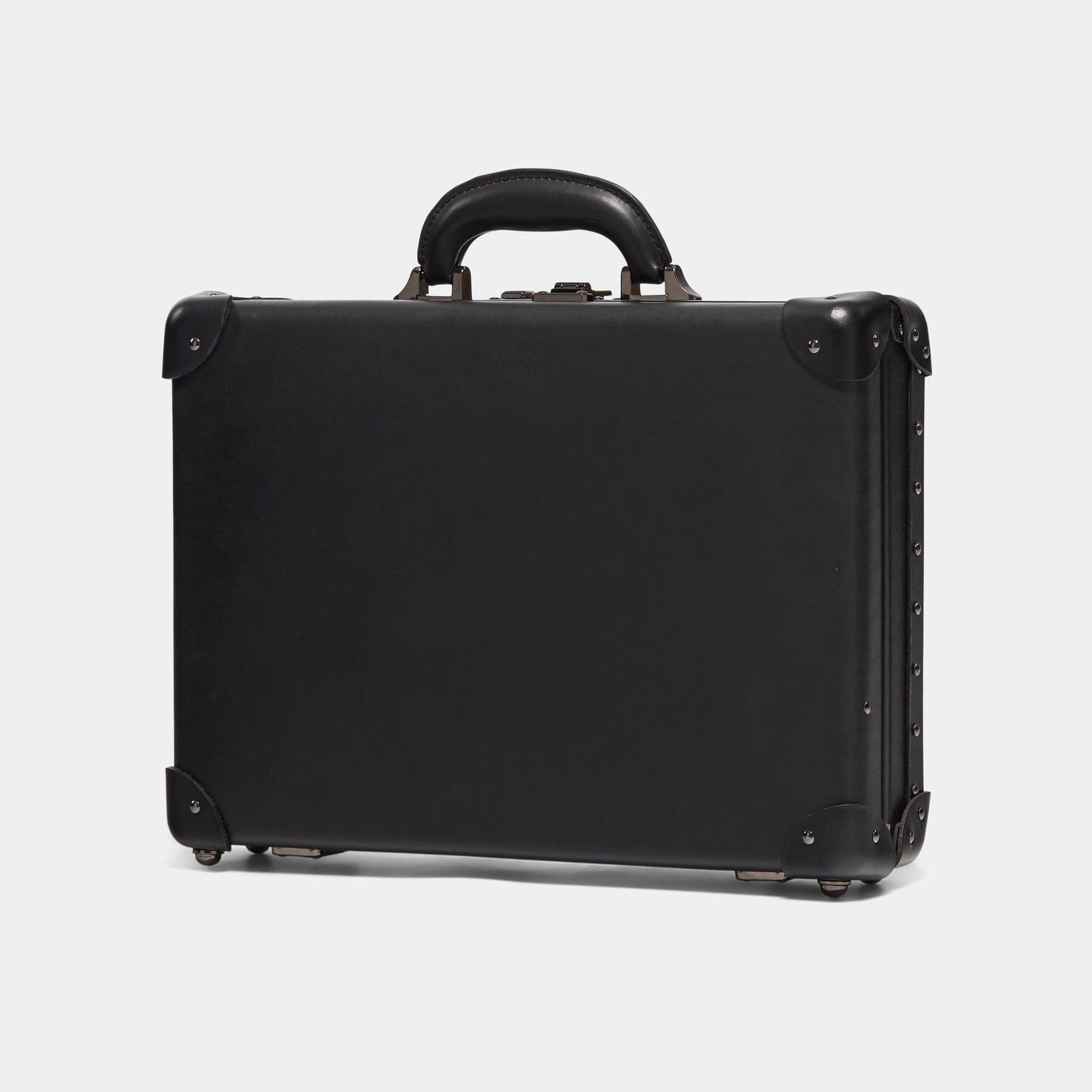 Angled product view of the briefcase Industrialist fibreboard suitcase in black