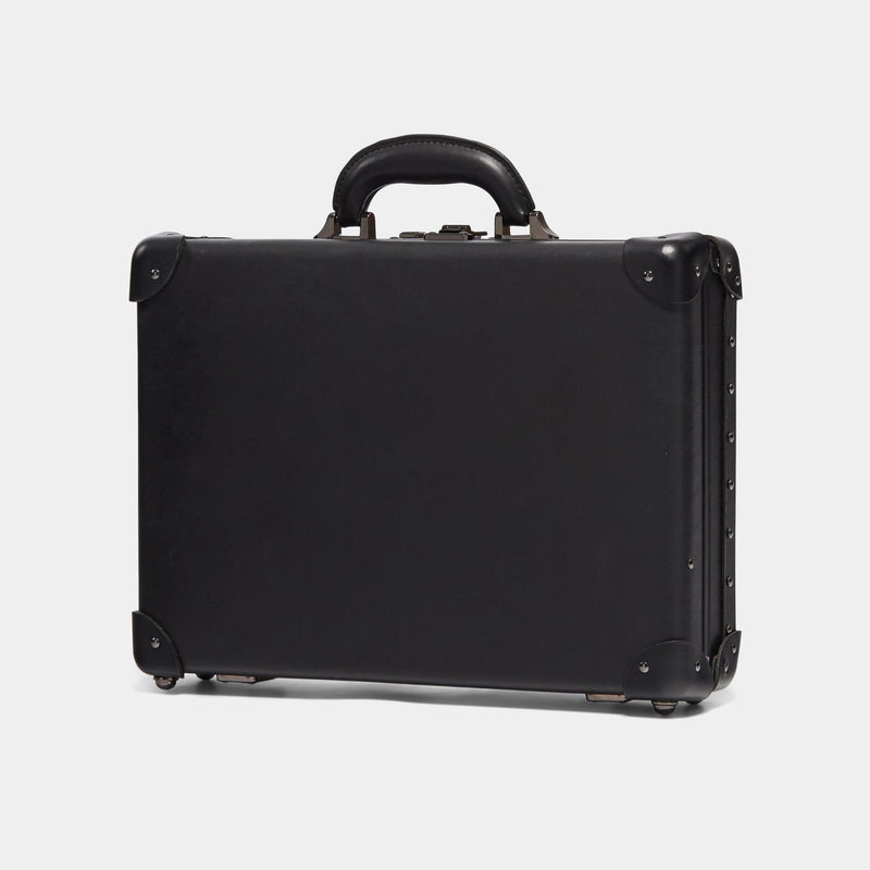 Angled product view of the briefcase Industrialist fibreboard suitcase in black
