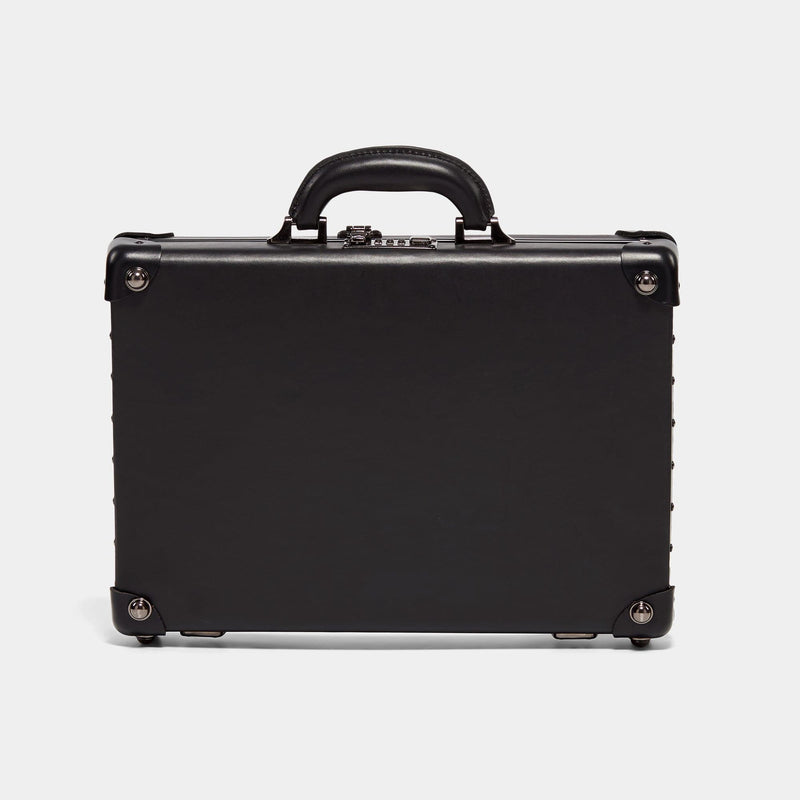 Back product view of the briefcase Industrialist fibreboard suitcase in black