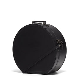 Angled product view of the deluxe hatbox Industrialist fibreboard suitcase in  black 