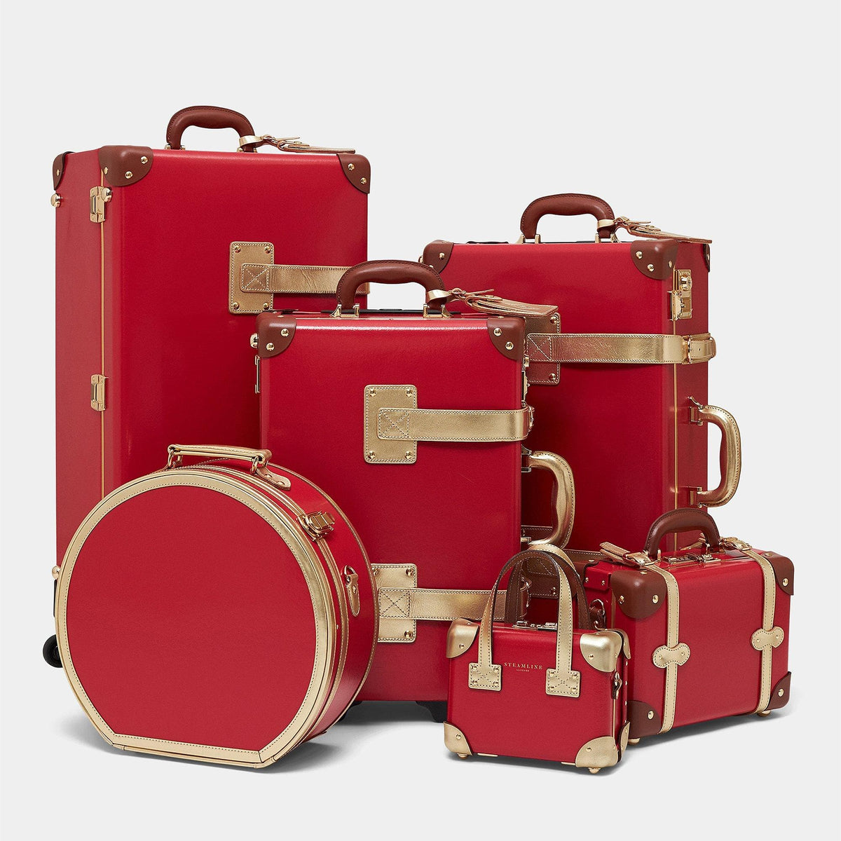 The Soprano - Red Hatbox Large Hatbox Large Steamline Luggage 